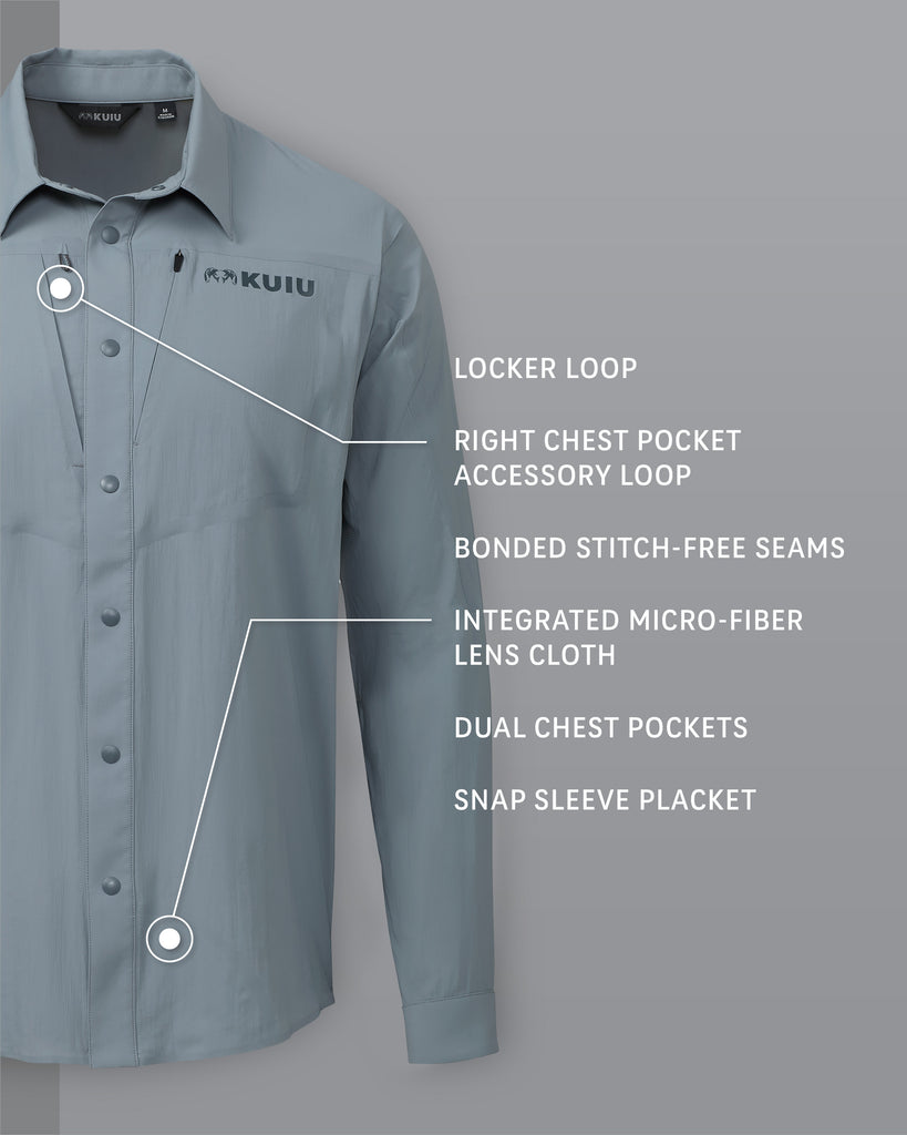 Salton Ultralight Long Sleeve Shirt - Slate