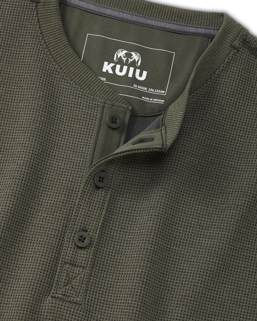 Canyon Men's Waffle Henley Shirt - Ash Heather | KUIU