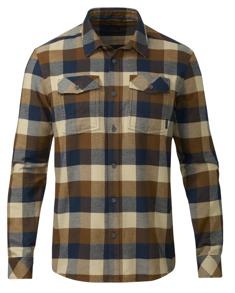 Men's Buffalo Check Plaid Flannel Work Shirt - Saddle Trio – KUIU