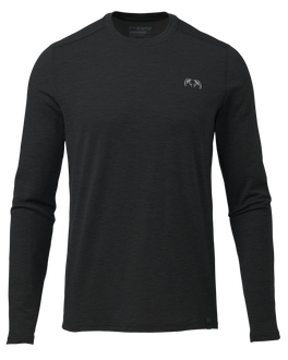Front of ULTRA Merino 120 LT LS Crew-T in Black