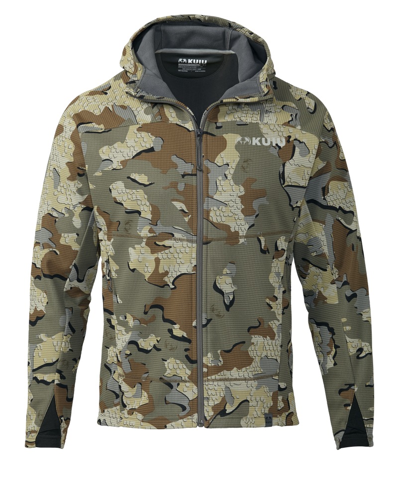 Front of Peloton 240 Full Zip Hooded Jacket in Valo Camouflage