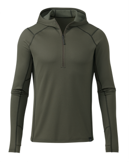 Front of Vital S3 Zip-T Hoodie in Ash