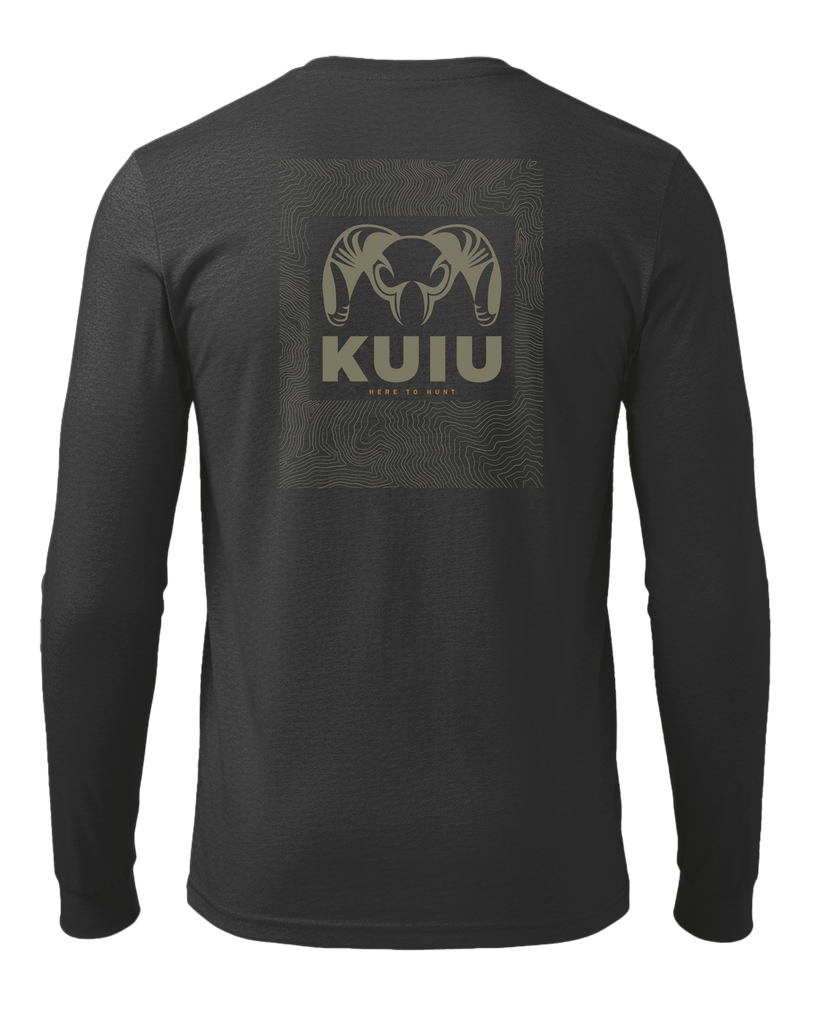 KUIU Topo Back Logo Long Sleeve T-Shirt | Charcoal