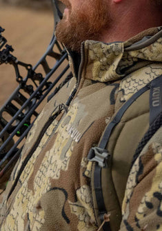 Front of Proximity Insulated Jacket in Valo Camouflage