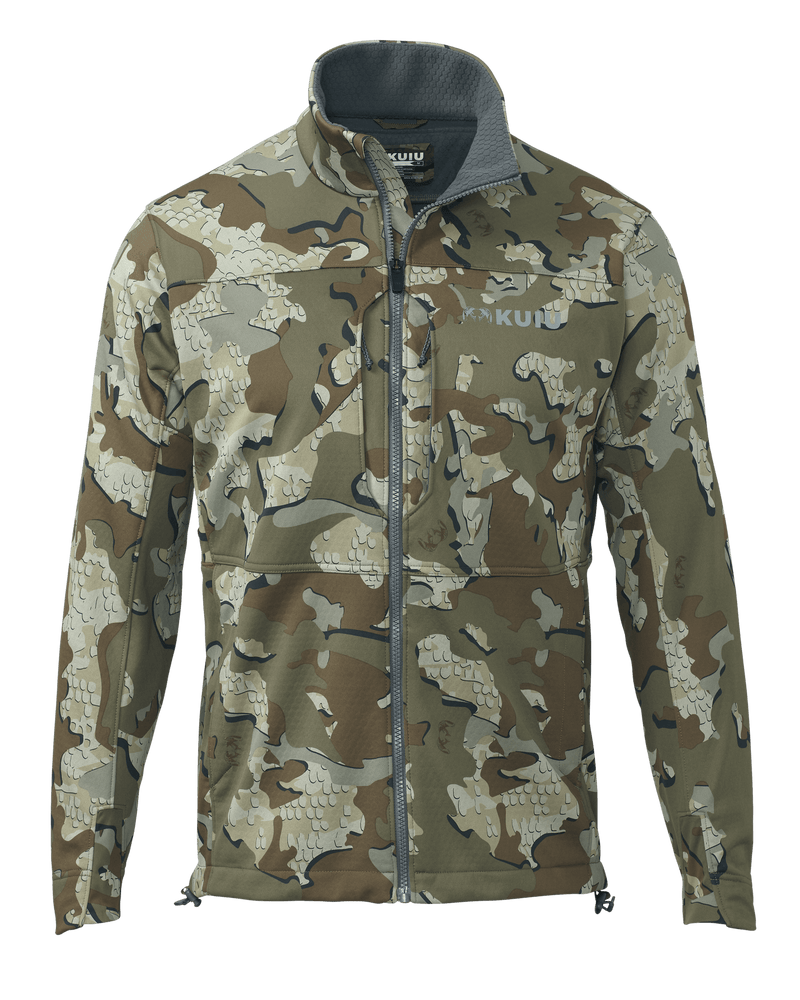 Front of Encounter Jacket in Valo Camouflage