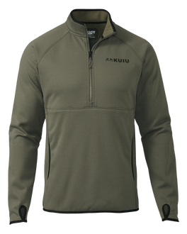 Front of Encounter 290 Fleece Zip-T in Ash Brown