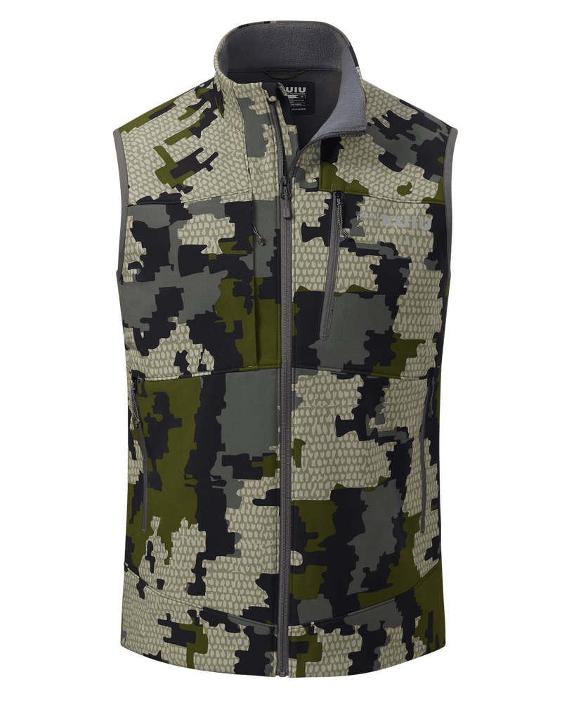 Front of Guide PRO Vest in Verde Camouflage