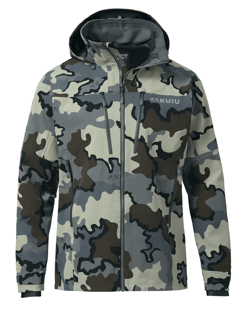 Front of Yukon TR Rain Jacket in Vias Camouflage