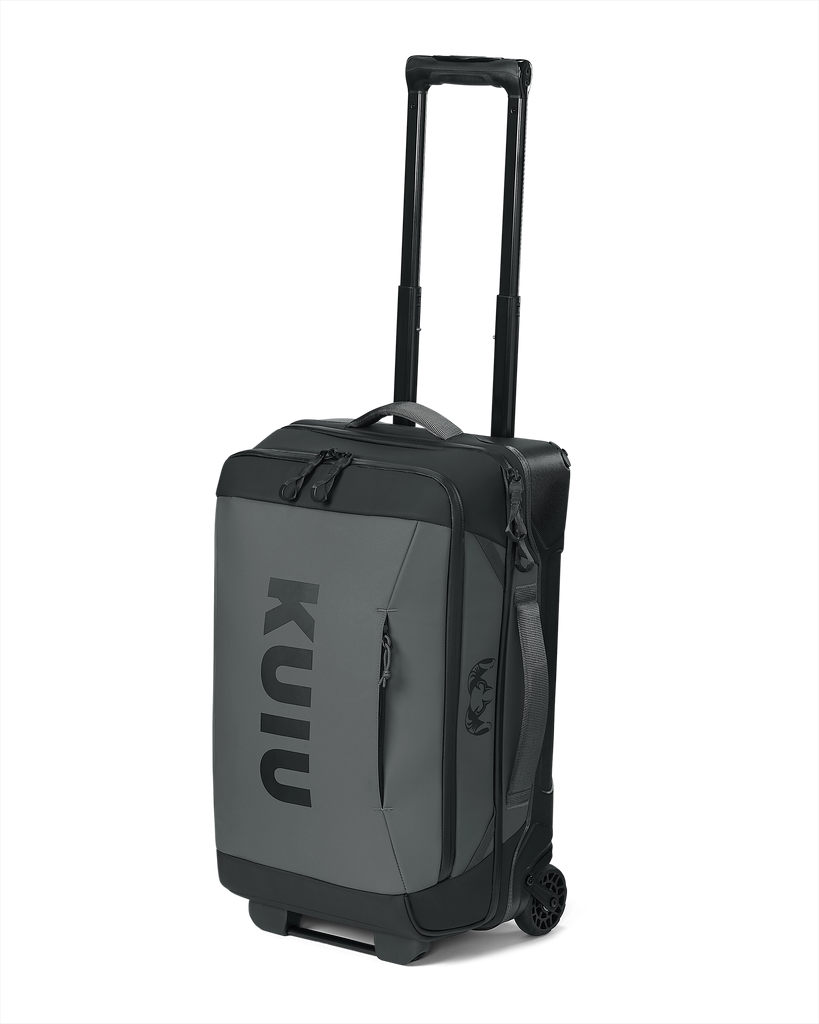 Kuiu Waypoint 3000 Rolling Carry On in gunmetal gray