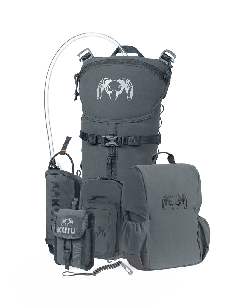 PRO Bino Field Ready Hunting Pack System Set Steel Grey KUIU