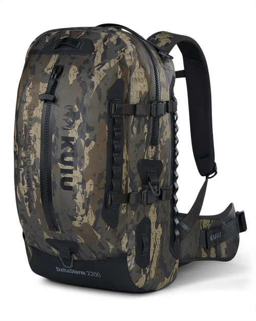 Angled front view of DeltaStorm 2200 in Veros camouflage