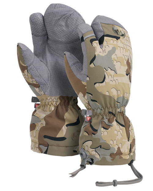Image showing the exterior and palm grip pattern for a pair of Northstar Glomitts in Valo camouflage