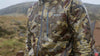 Front, Angled View of Hunter Wearing Chugach TR Rain Jacket in Valo Camouflage
