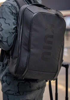 Back view of Waypoint Travel Backpack in Gunmetal Grey