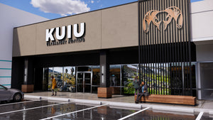 A digital rendering of the outside view of the Houston KUIU store.
