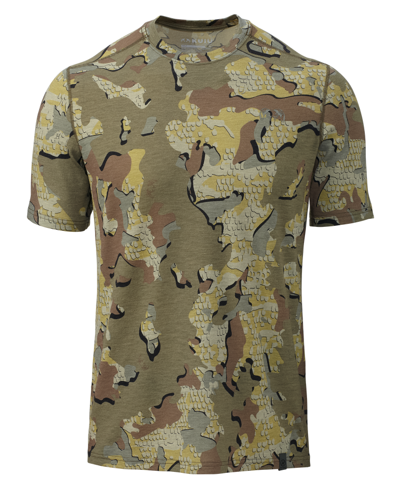 Front of Ultra Merino 120 LT Short Sleeve Crew in Valo Camouflage