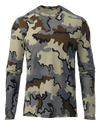 Front of Ultra Merino 120 LT Long Sleeve Crew in Vias Camouflage