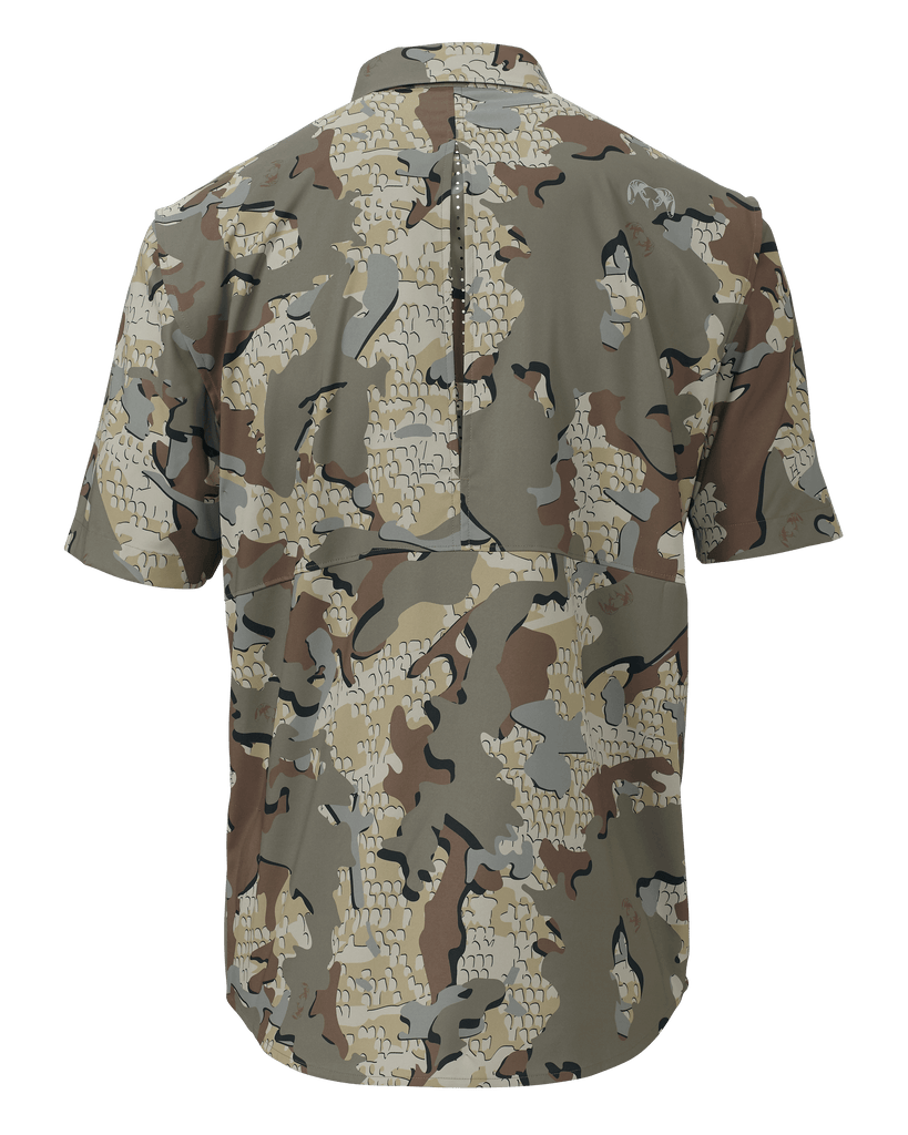 Chemise De Pêche Simms Homme - Verte Camouflage, Manches Longues (taille S, Polyester)