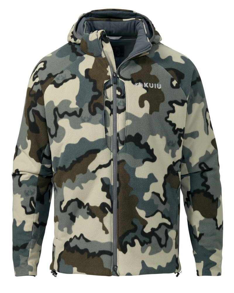 Front of Proximity Hooded Insulated Jacket in Vias Camouflage