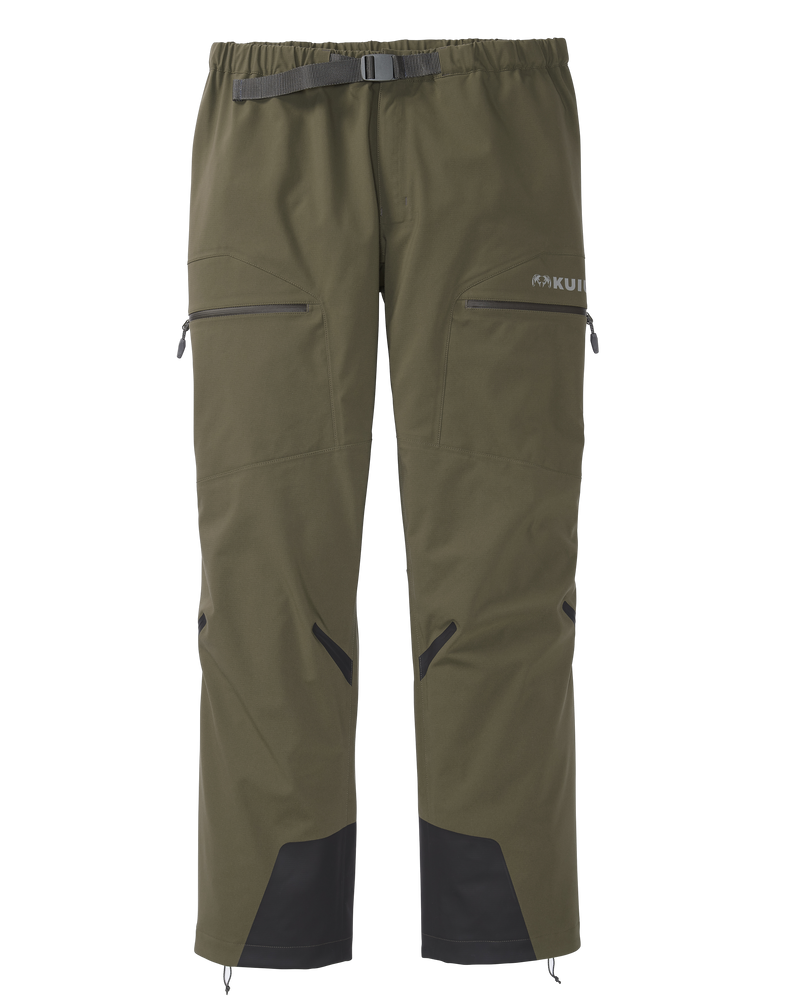 Front of Kutana Storm shell pant in Ash brown color
