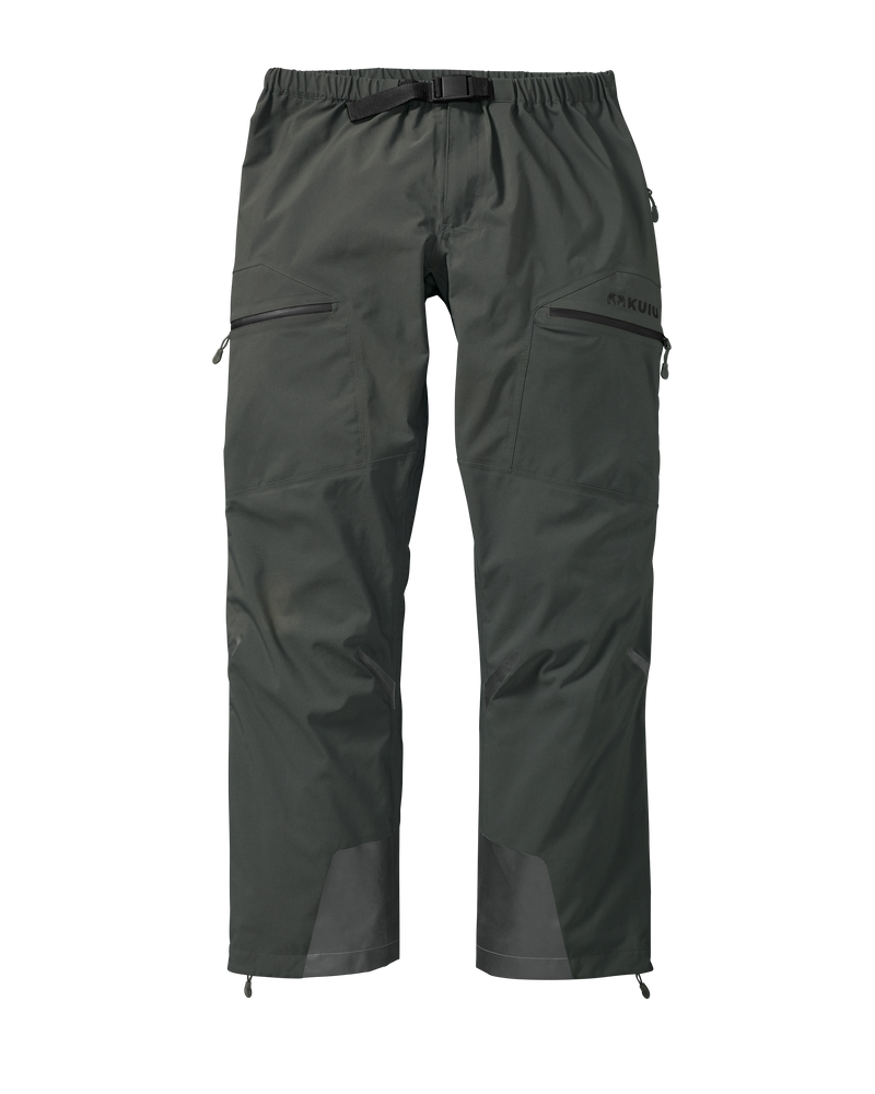 Front of Kutana Storm shell pant in Gunmetal grey color