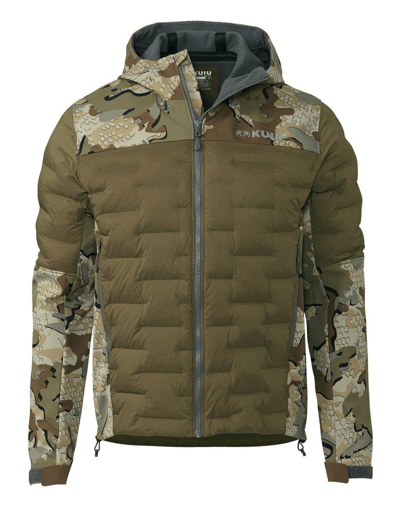 Front of Axis Thermal Hoodied Jacket in Valo Camouflage