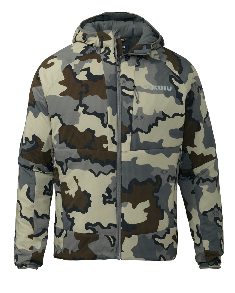 Front of Kenai hooded Jacket in Vias Camouflage