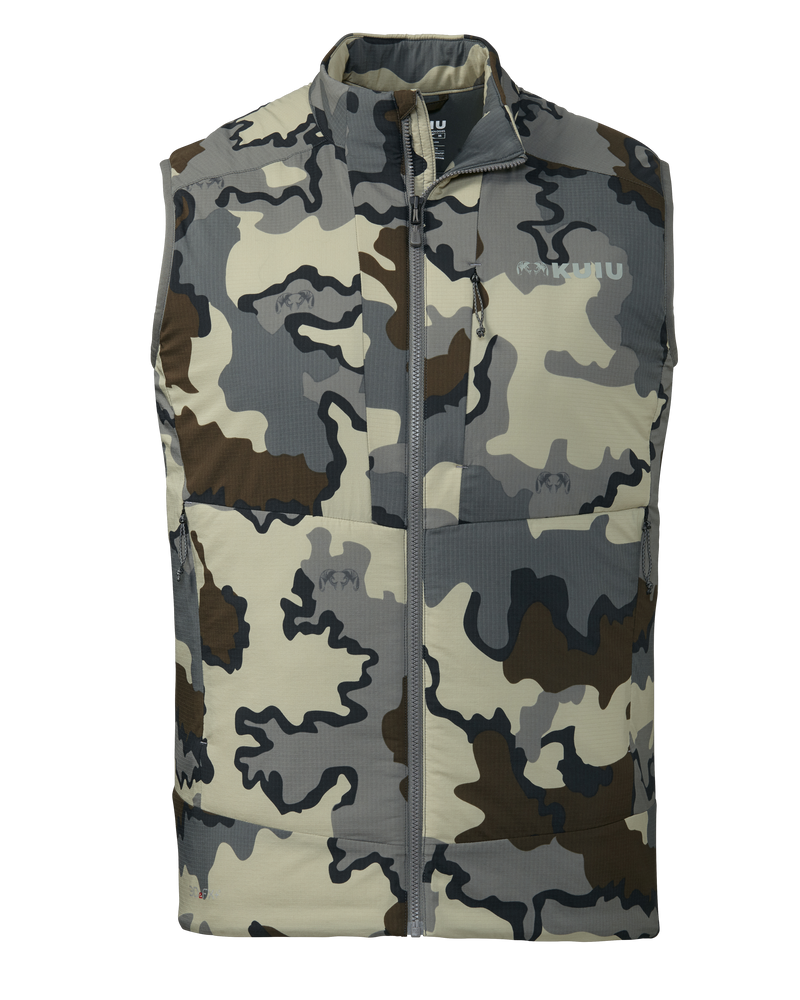 Front of Kenai Vest in Vias Camouflage