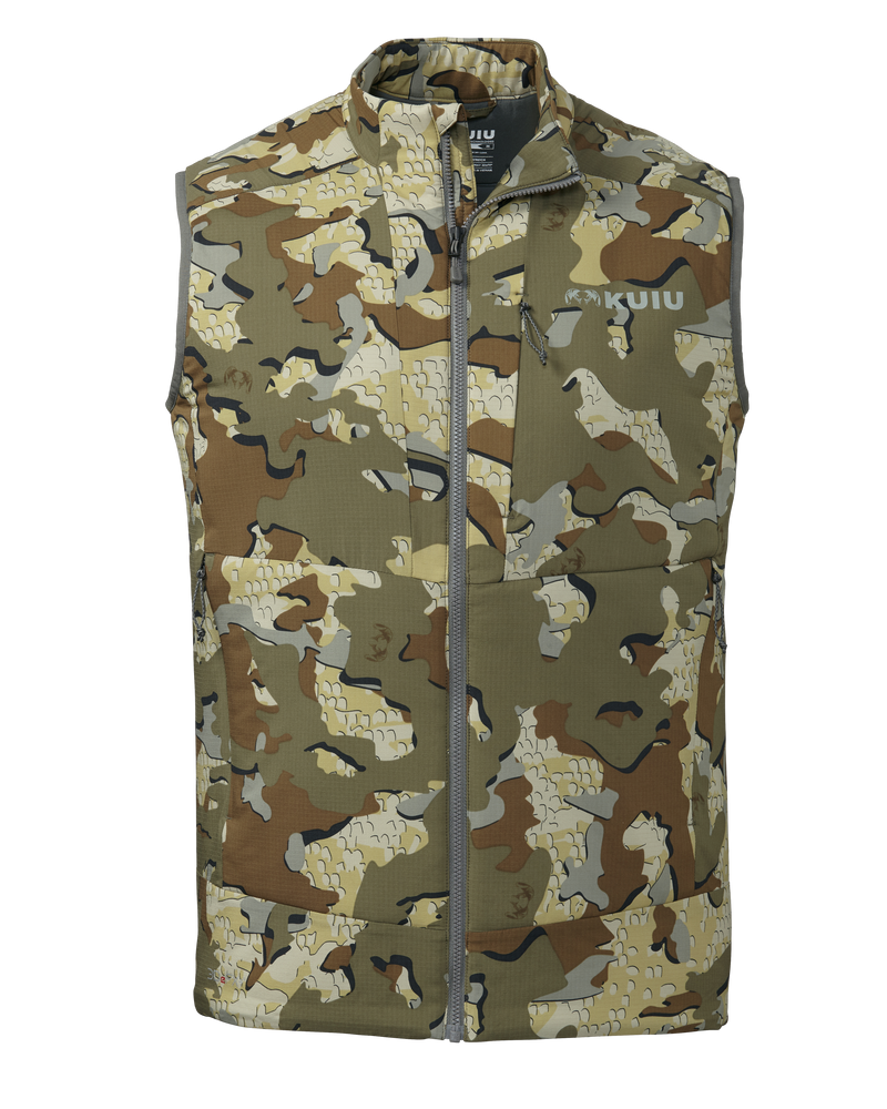 Front of Kenai Vest in Valo Camouflage