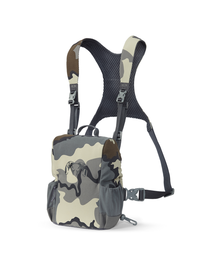 Front, Angled View of Pro Bino Harness in Vias Camouflage