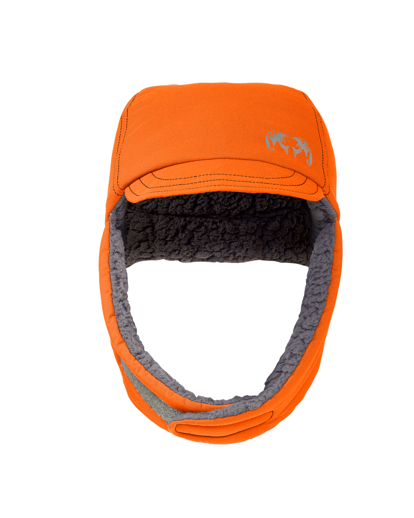 Blaze orange top bomber hat