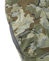 Detail of open zippered mesh-lined hip vent and open cargo pocket on Women's Kutana Stretch Woven Pant in Valo Camouflage