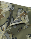 Close-up of open fly front zipper and button on Women's Kutana Stretch Woven Pant in Valo Camouflage