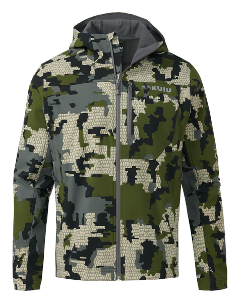 Alpine Fleece Lined Hooded Hunting Jacket Verde Camo KUIU