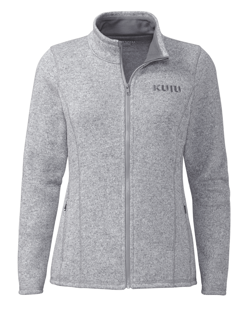 Front of Women's Base Camp Full Zip Sweater in Heather Black