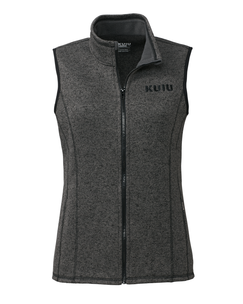 Front of Women's Base Camp Sweater Vest in Charcoal