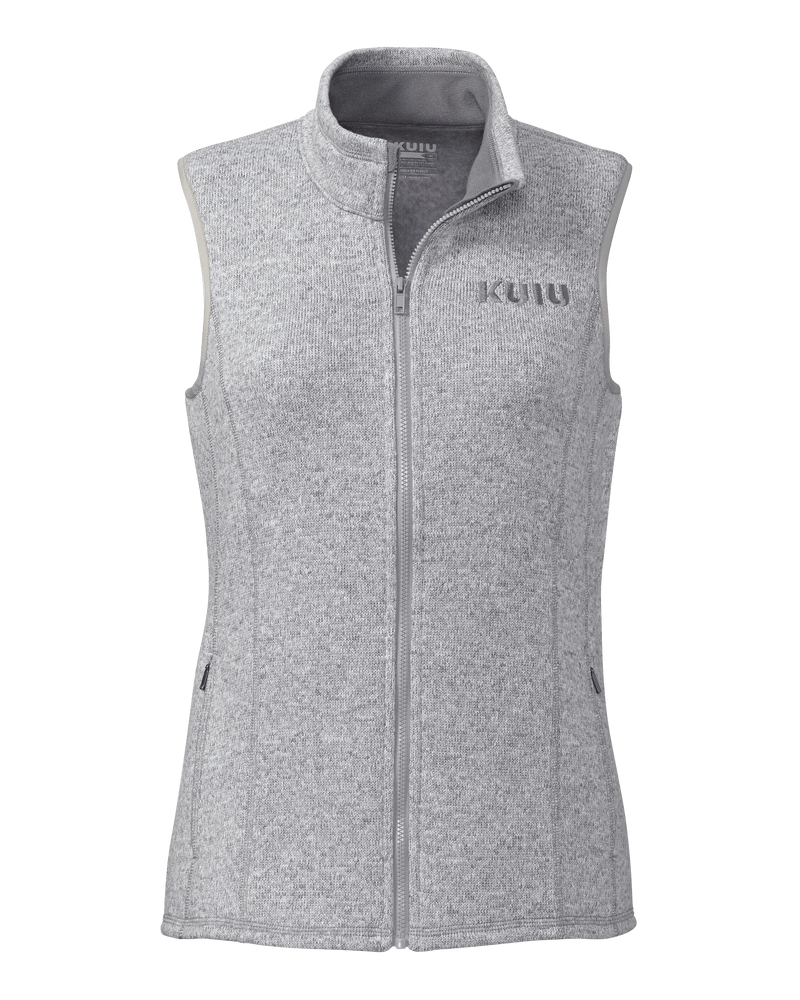 Front of Women's Base Camp Sweater Vest in Heather Grey