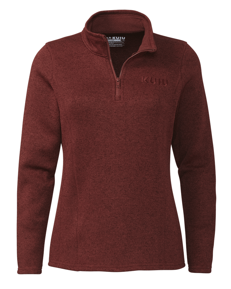 Front of Women's Base Camp Pullover Sweater in Merlot