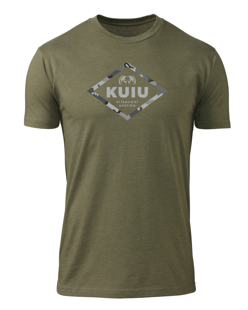 Front of KUIU Vias Storm Sign T-Shirt in Military Green