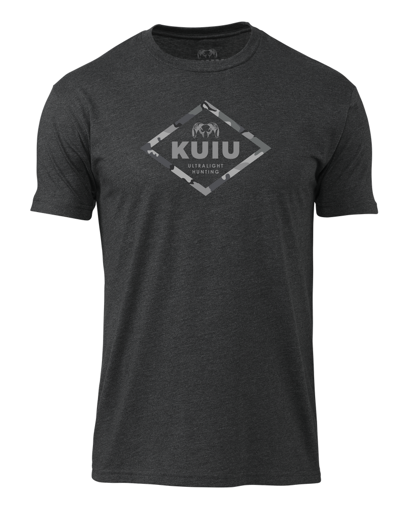 Front of KUIU Vias Storm Sign T-Shirt in Charcoal Grey