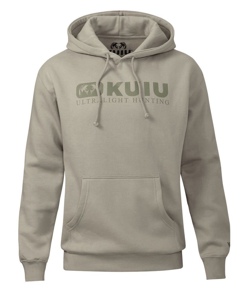 Premium Men's Pullover Block Logo Hoodie Cement KUIU