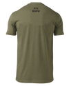 Back of Patriotic Block Logo T-Shirt in Military Green