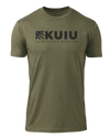 Front of Patriotic Block Logo T-Shirt in Military Green