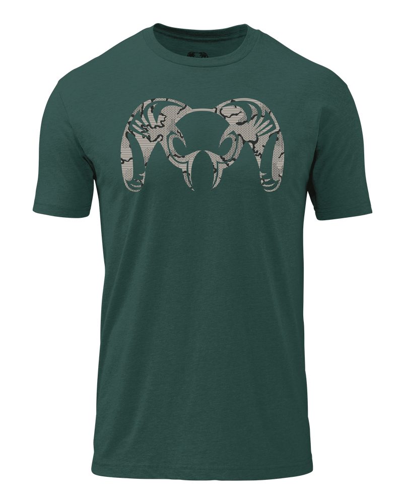 Tonal Ram T-Shirt | Heather Forest Green
