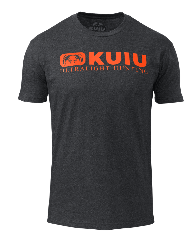 KUIU Block Logo T-Shirt | Charcoal/Orange