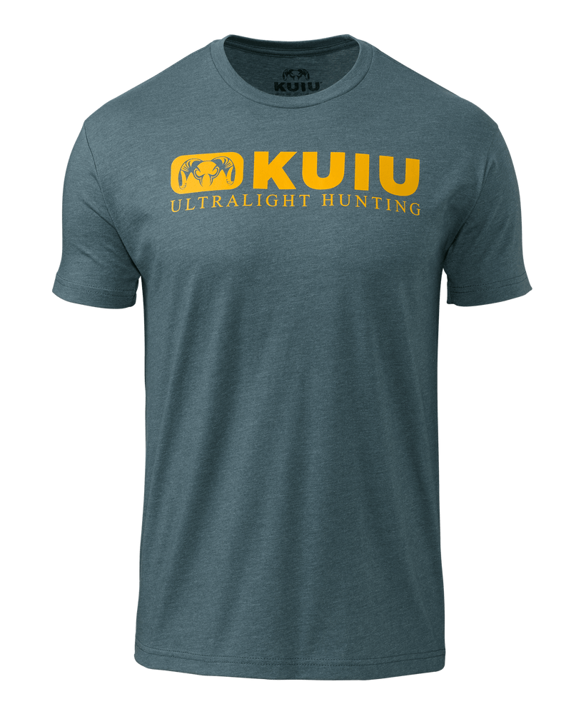 KUIU Block Logo T-Shirt | Indigo/Yellow