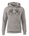 Front of Tonal Ram Hoodie in Cement grey