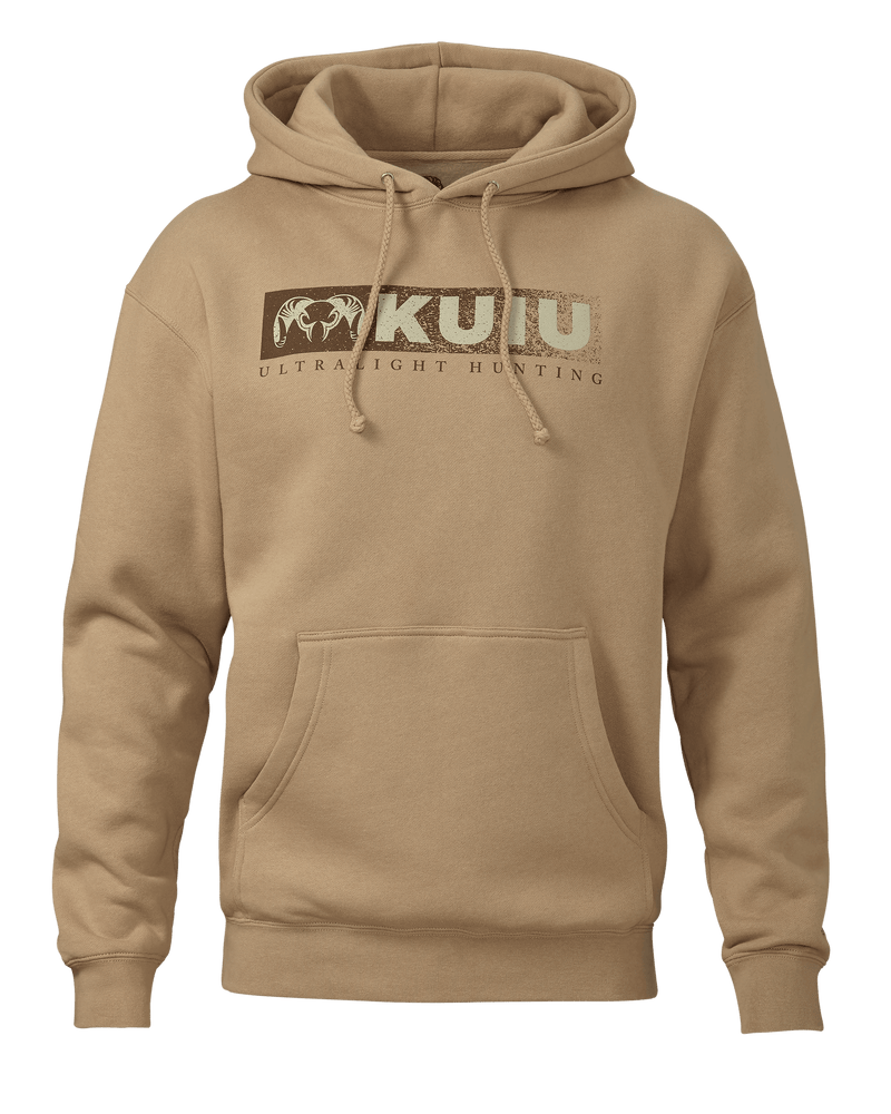 KUIU Distressed Logo Hoodie | Sandstone