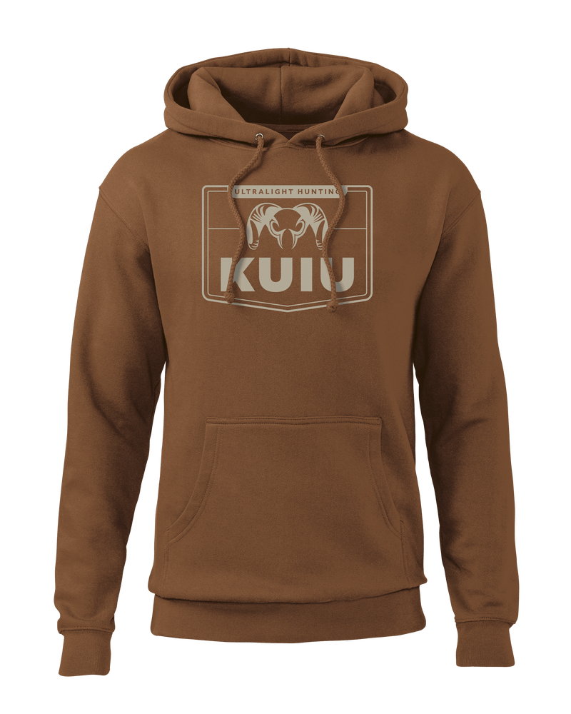 Front of Logo Sign Hoodie in Saddle