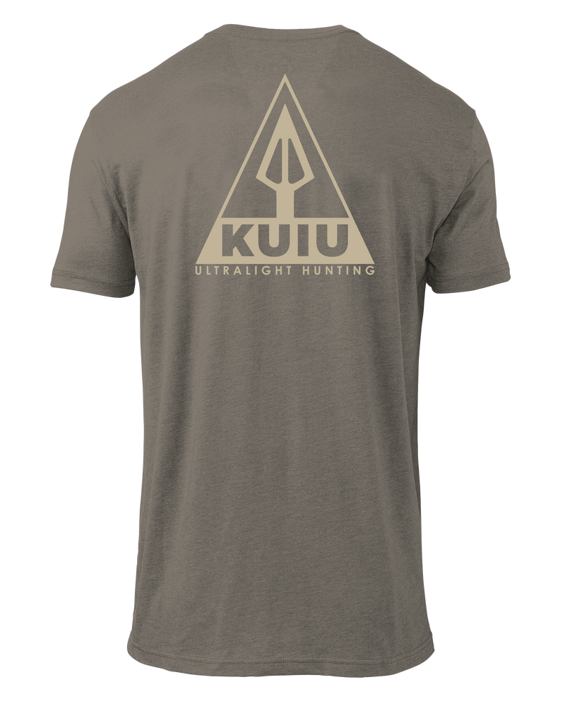 Back of KUIU Bowhunter T-Shirt in Warm Grey